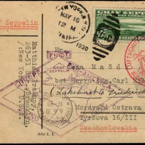 US C13 XF on VF Card NY to Czechoslovakia