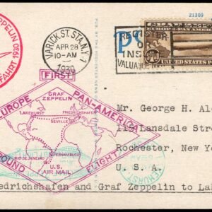 US C14 F-VF on VF Round Trip Card, Cert